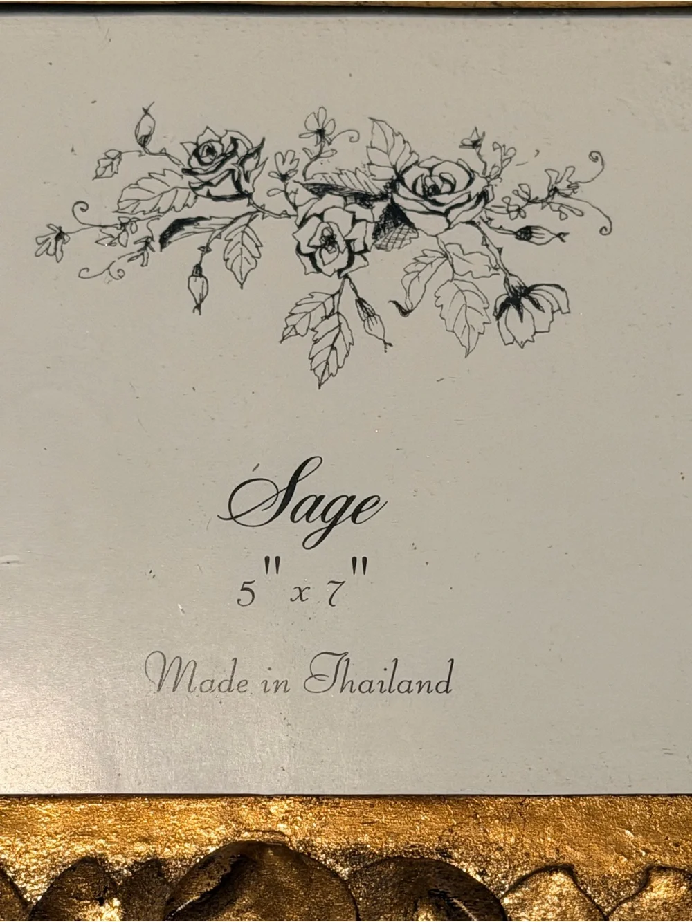 Gold Floral Picture Frame 5x7 Ornate Baroque Style Cottage Chic Decor